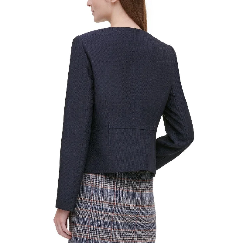 Exquisite Embroidery Calvin Klein Women's Twill Zipper-Front Jacket Blue Size 2