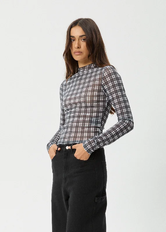 Moisture wicking AFENDS Womens Asher - Sheer Long Sleeve Top - Black