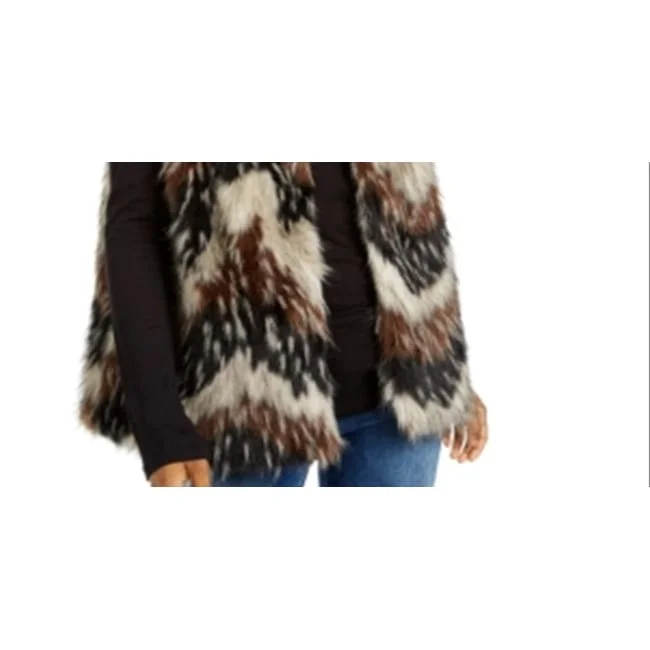Bottom And Versatile Say What Junior's Faux Vest Brown Size X-Small