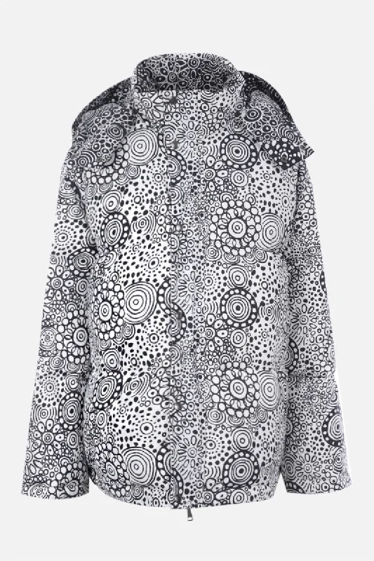 British casual graphic print nylon down jacket