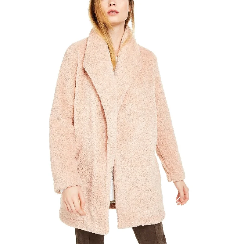Lounge Chic Calvin Klein Women's Fleece Flyaway Jacket Pink Size X-Large