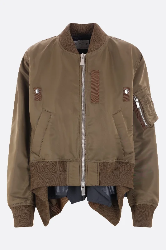 Breathable Style twill asymmetric bomber jacket