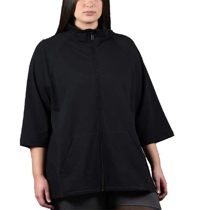 Fashion Style Holloway Junior's Hi Lo Slay Zip Jacket Black Size XX-Large