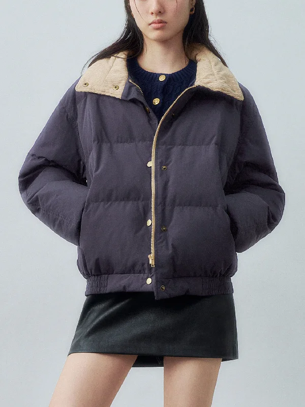 Stunning Fashion Quilted Down Press Button Puffer Jackets