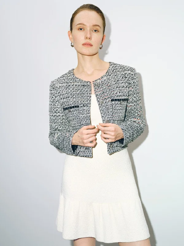 Personalized Outfit Crew Neck Tweed Jacket