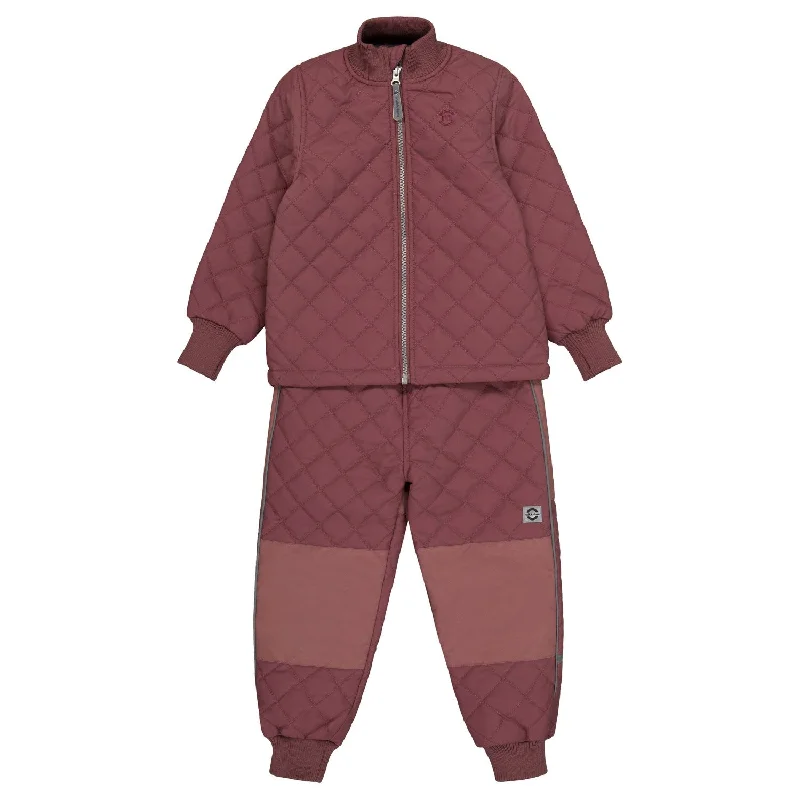Hip-hop Style Mikk-Line Rose Brown Thermal Set with Fleece