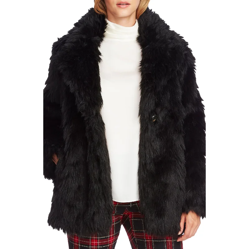 Comfortable And Cold-proof Vince Camuto Women's Winter Cold Weather Faux Jacket Black Size X-Large