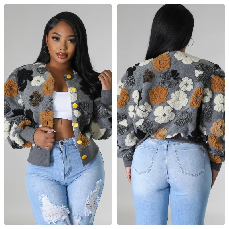 New Autumn And Winter Styles Flower Bomb Jacket