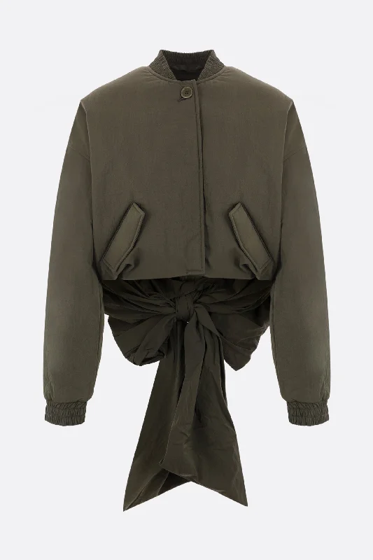Style Design Ubon taffetà cropped bomber jacket