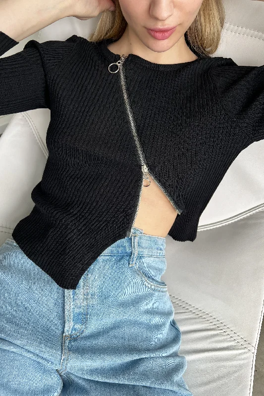 Urban Sense ASYMMETRICAL ZIP FRONT TOP