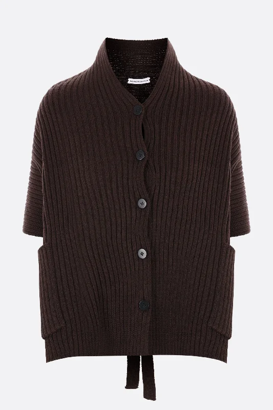 End Of The Year Halterneck ribbed wool cape