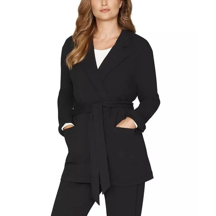 Relaxed Wear B New York Women's Notch Collar Wrap Jacket Black Size X-Large