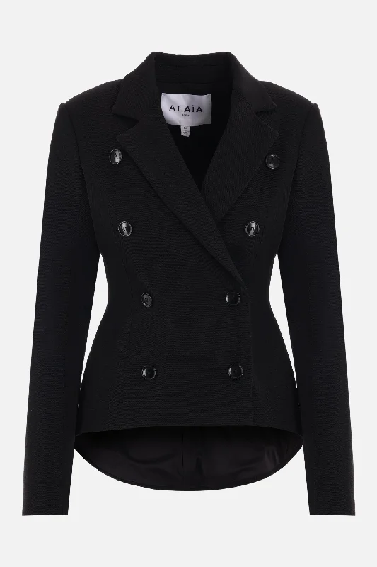 Sports outdoor style double-breasted gabardine jacket