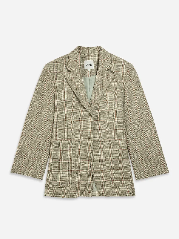 Fresh And Capable Checked Oversized Blazer