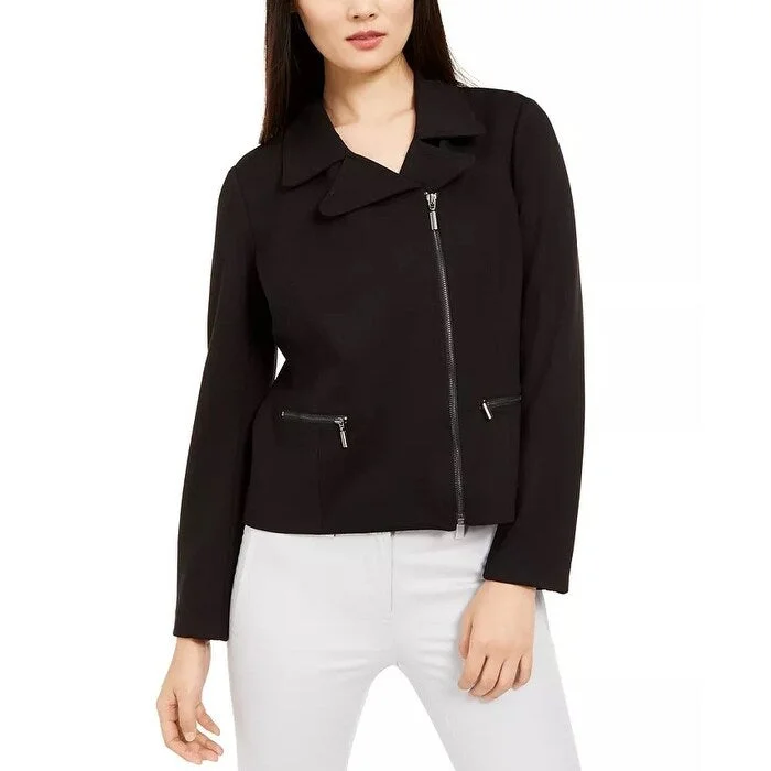 Trendy Comfort Alfani Women's Zip Up Moto Jacket Black Size X-Large