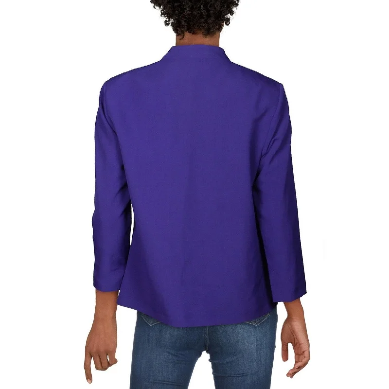 Street Vertical And Horizontal Design Kasper Women's Crepe Business Jacket Purple Size 12