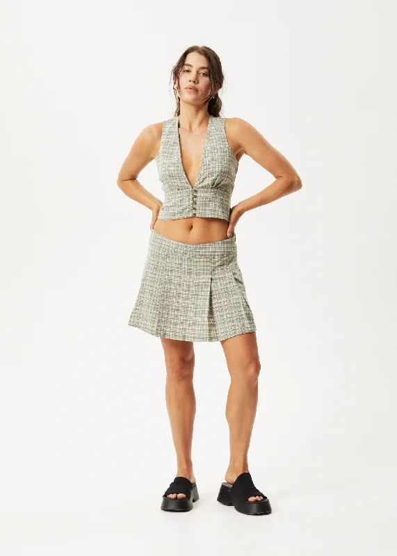Casual And Versatile AFENDS Womens Willow Check - Mini Skirt - Military Check
