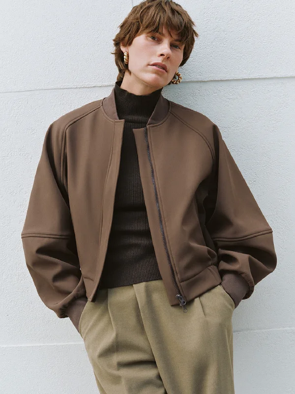 Leisure And Entertainment Zipper Front Bomber Jackets