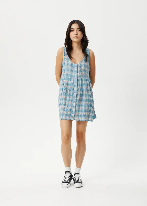 Modern Tailoring AFENDS Womens Position Jesse - Seer Sucker Check Dress - Lake Check