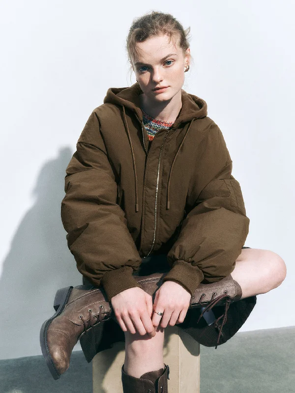 Simple Style Hoodie Padded Puffer Coats