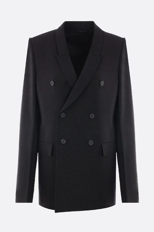 Street Style Suit double-breasted wool jacket