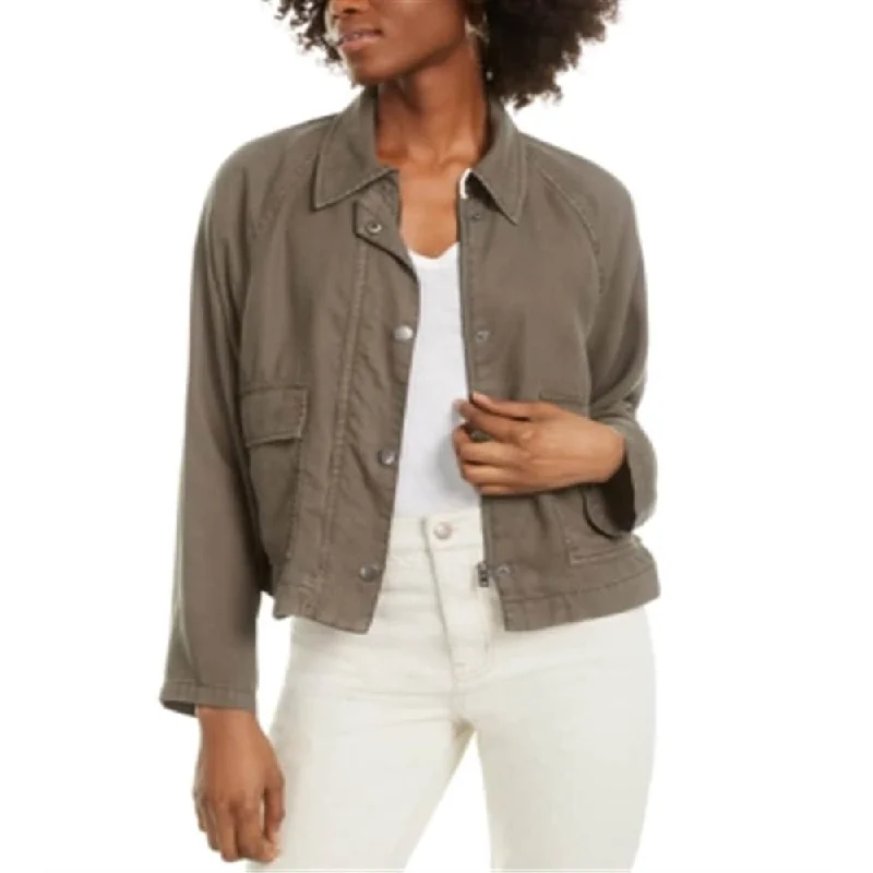 Exquisite workmanship OAT Women's Raglan Patch Pocket Jacket Green Size Large