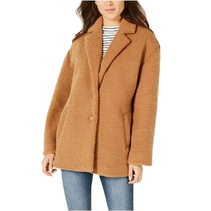 Celebrity Must-have Collection B Juniors' Faux-Faux Coat Brown Size Large