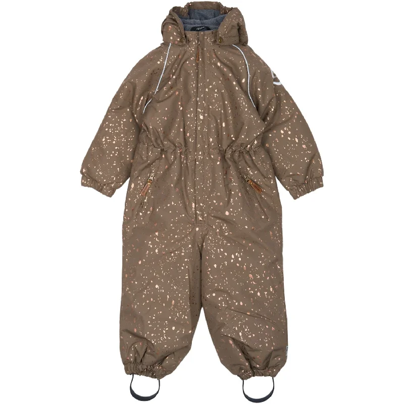 Retro Literary Style Mikk-Line Chocolate Chip Polyester Suit Glitter