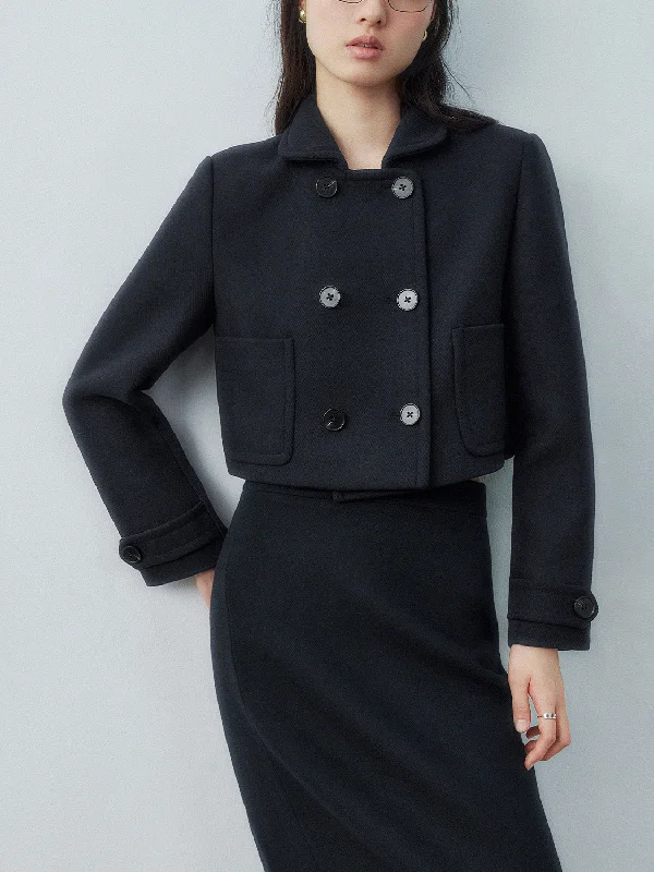 Thin Design Cropped Double Breasted Jackets