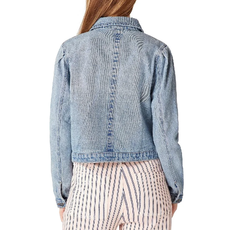 Noble Temperament Sam Edelman Women's Jazzi Cotton Puff Sleeve Denim Jacket Blue Size X-Large