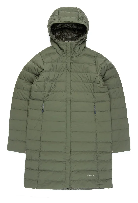 Elegant Series Montbell Women's Superior Down Travel Coat  - Khaki