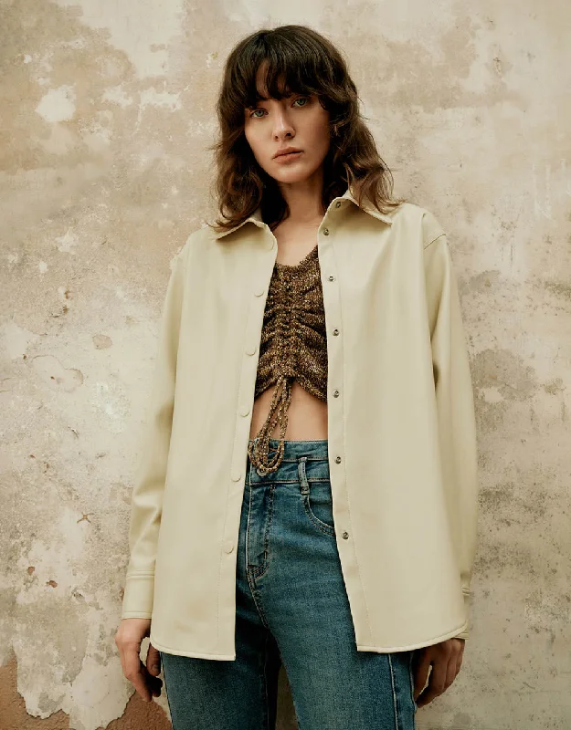 Street Letter Style Vegan Leather Straight Jacket