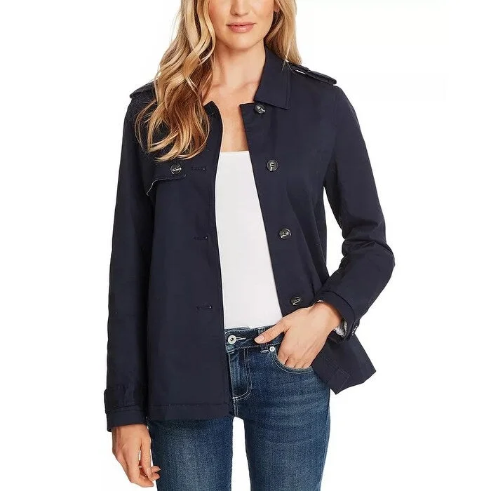 New Products Cece Women's Stretch Cotton Twill Trench Jacket Size Blue Size 2