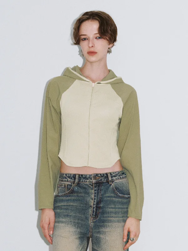 Economic Outlook Zipper Front Hooded Skinny  Jacket