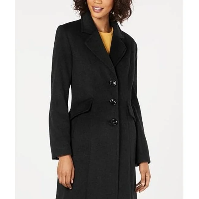 Sports Yoga Style Forecaster Women's Pocketed Trench Coat Black Size 18