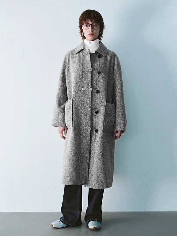 Noble Temperament Loose Single Breasted Maxi Coats