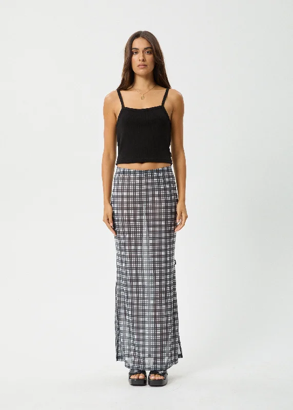Sports suit style AFENDS Womens Asher - Sheer Maxi Skirt - Black