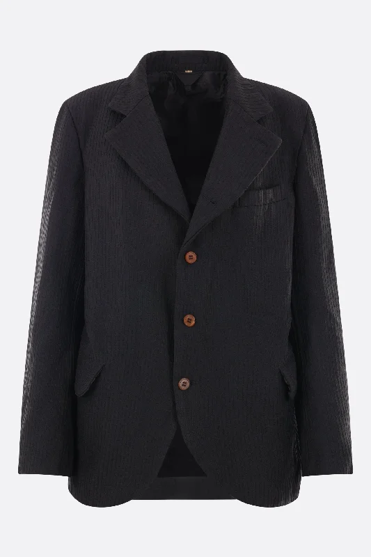 Sports Jacket double-breasted technical fabric jacket with internal inserts