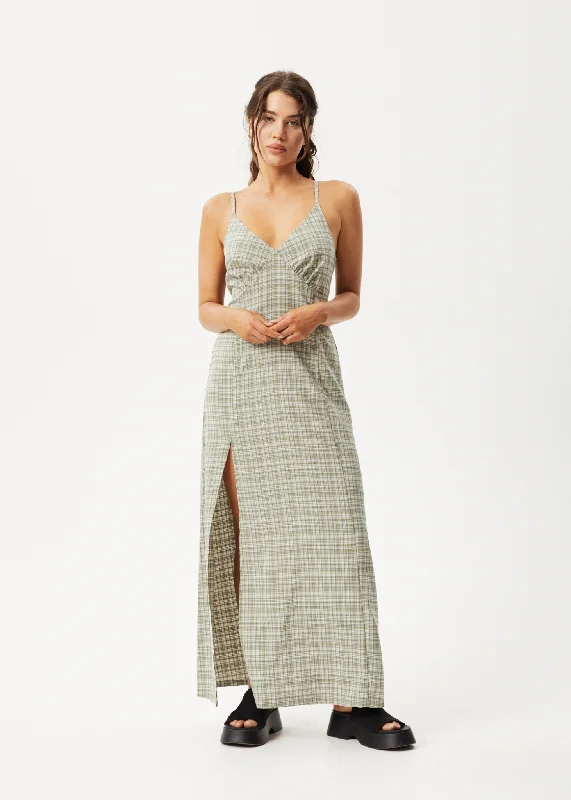 Dynamic Fashion AFENDS Womens Willow Check - Maxi Dress - Military Check
