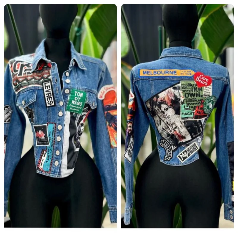 Soft And Comfortable Patches Denim Jacket