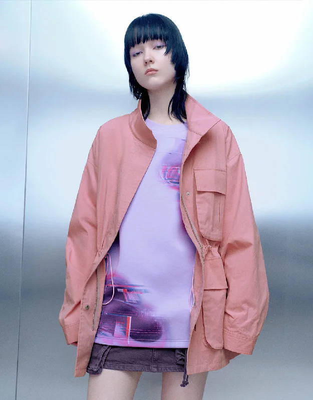 Elegant Classic Stand Collar Oversized Jacket