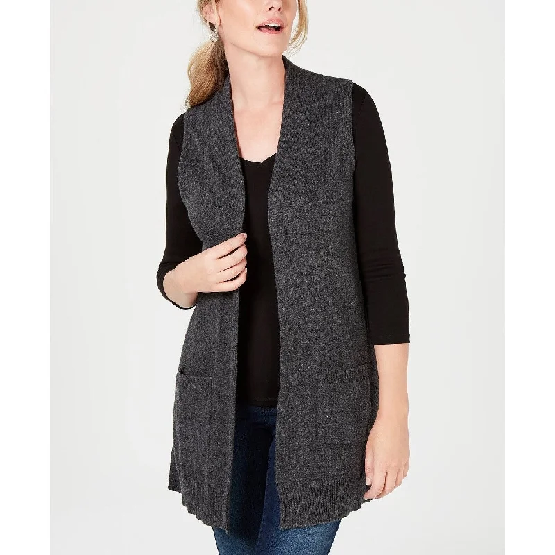 Exclusive Customization Karen Scott Women's Sweater Vest Charcoal Size XX-Large