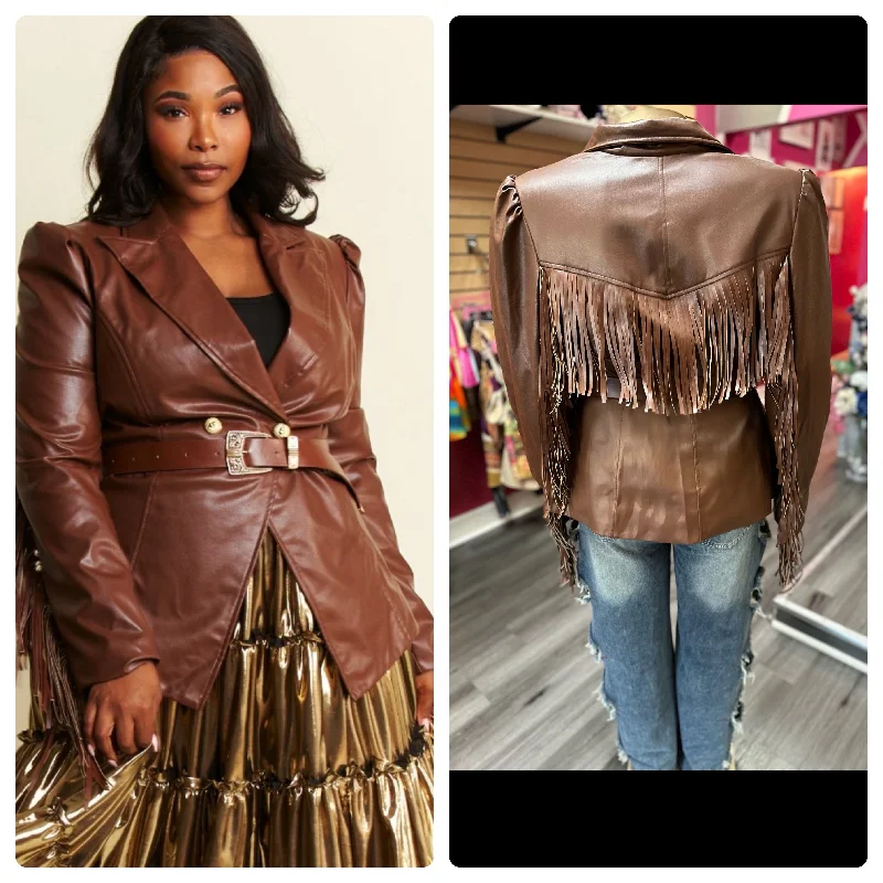 Classic And Versatile Plus Size Fringed Jacket