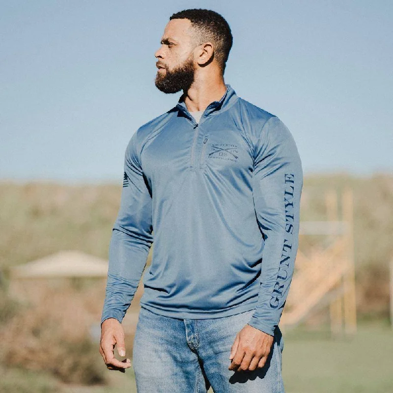 Elegant And Casual Overwatch 1/4 Zip - Captain's Blue