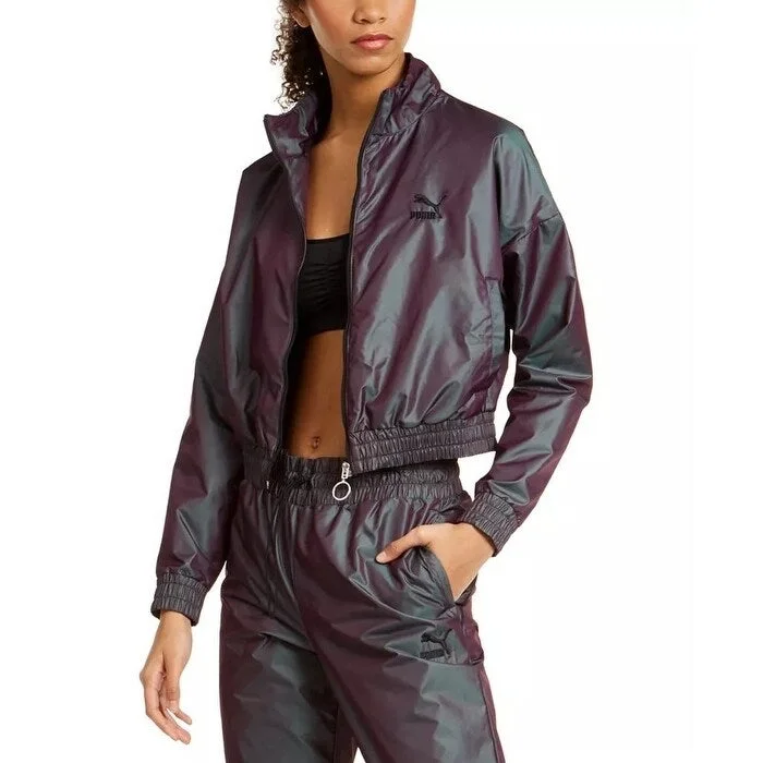 Street Fashion Puma Women's Iridescent Track Jacket Purple Size Medium