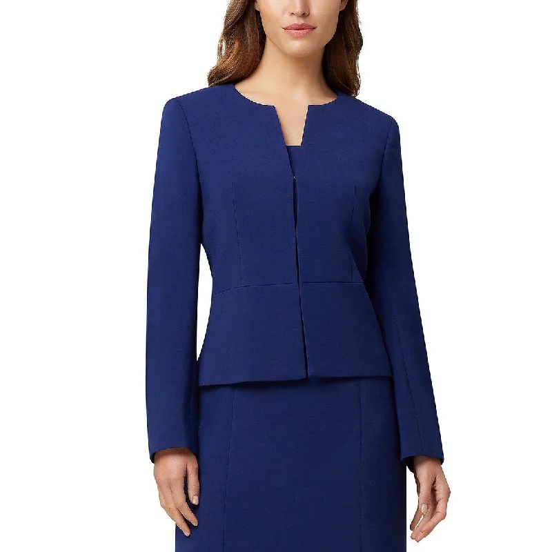 Cozy Vibes Tahari ASL Women's Collarless Jacket Navy Size 16