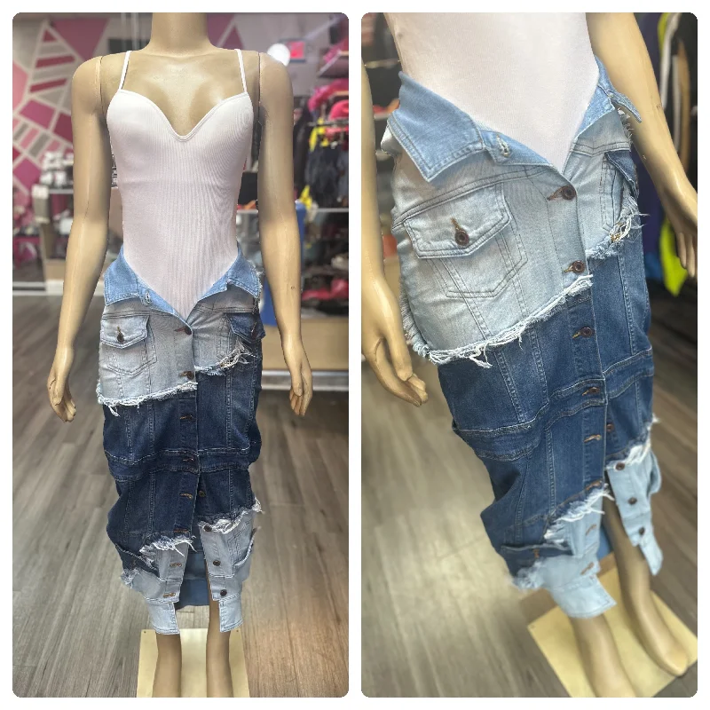 Personalized Clothing Jacket Inspired Denim Skirt