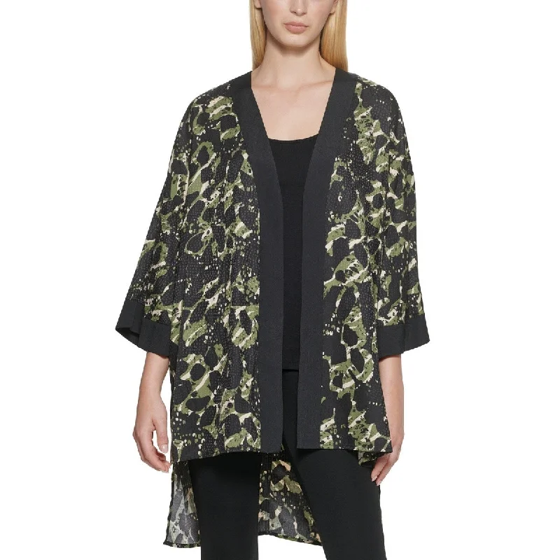 Sports Tights Karl Lagerfeld Paris Women's Printed Kimono Jacket Green Size Medium