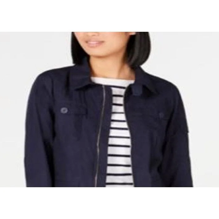 Light Comfort Tommy Hilfiger Women's Midnight Utility Jacket Blue Size Small