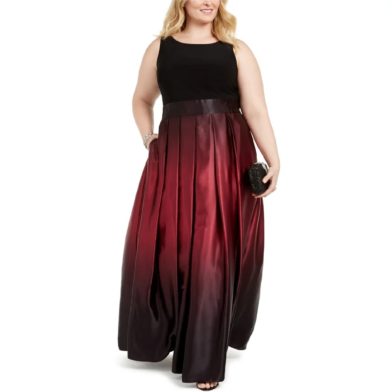 Effortless Dressing SLNY Womens Ombre A-line Gown Dress, Black, 18W